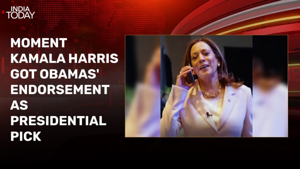 Watch: Moment Kamala Harris got Obamas' endorsement as presidential pick
