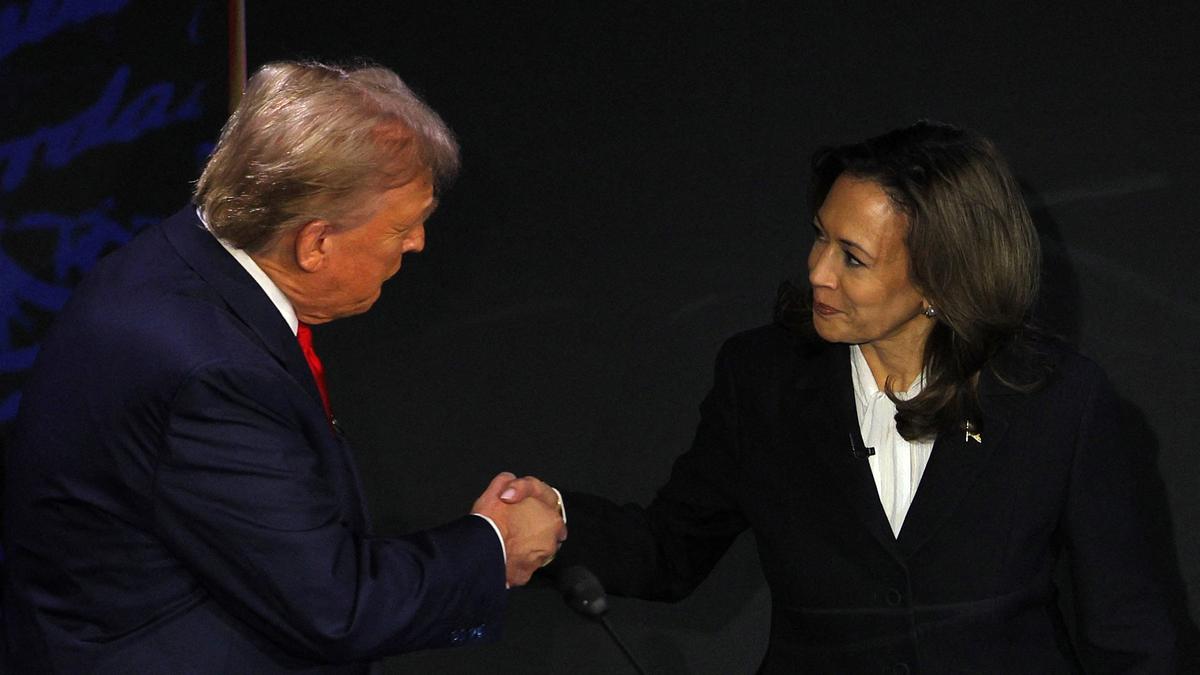 Trump, Harris shake hands unexpectedly before heated debate