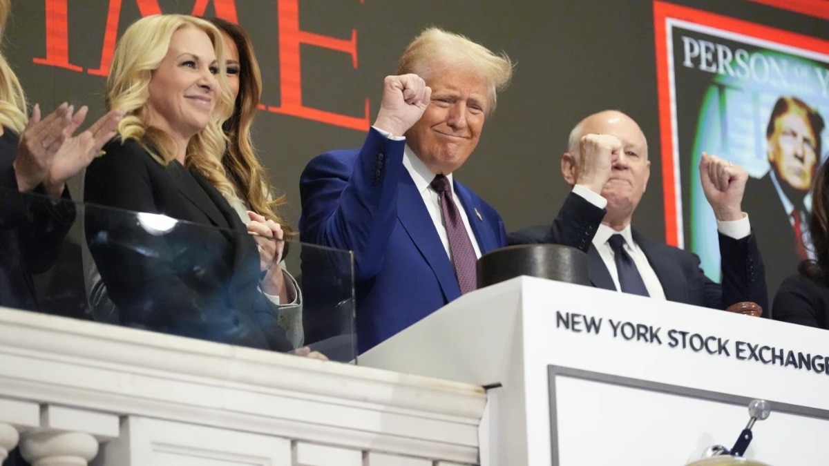 Donald Trump rings New York Stock Exchange’s bell, celebrates TIME magazine cover